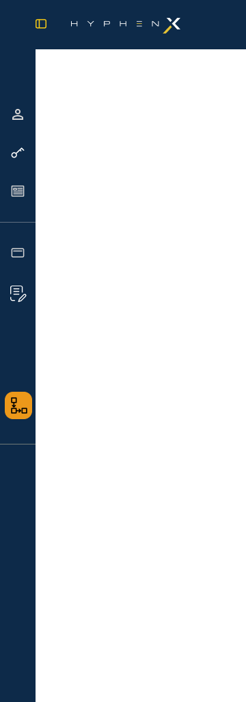 HyphenX side navigation minimised to icon-only state